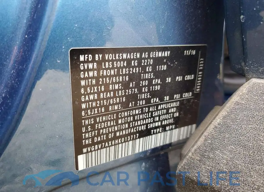 WVGBV7AX6HK013717# 12