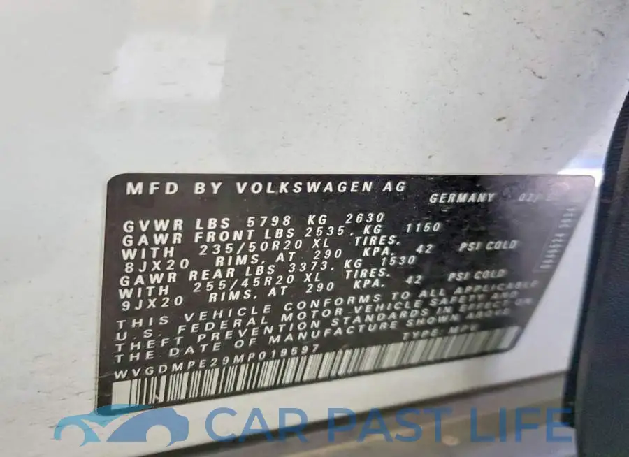 WVGDMPE29MP019597# 13