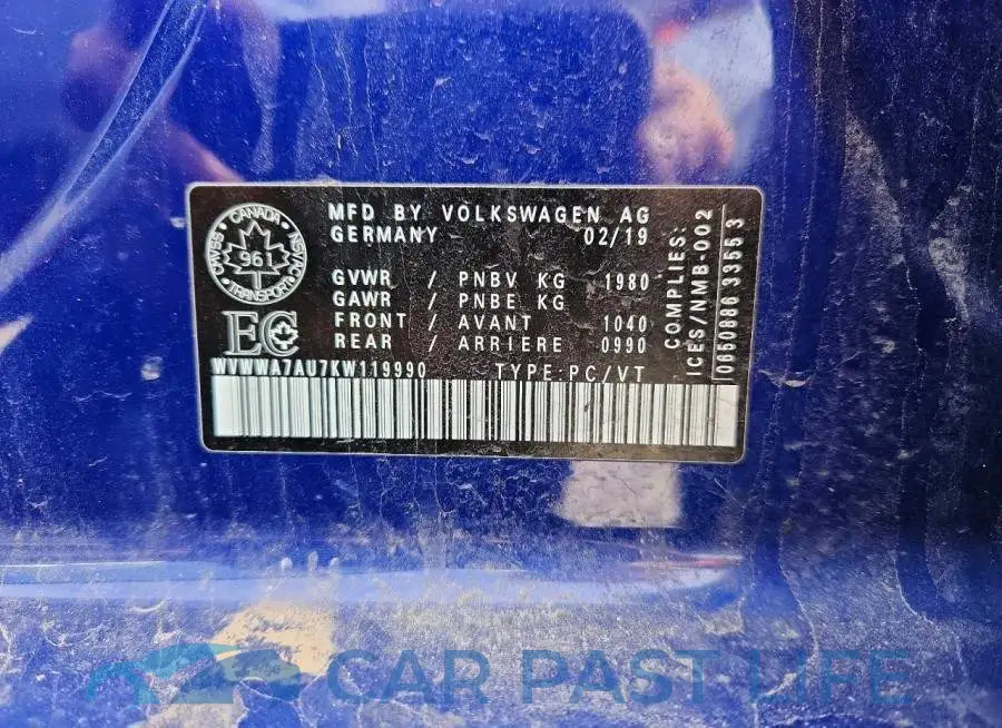 WVWWA7AU7KW119990# 12