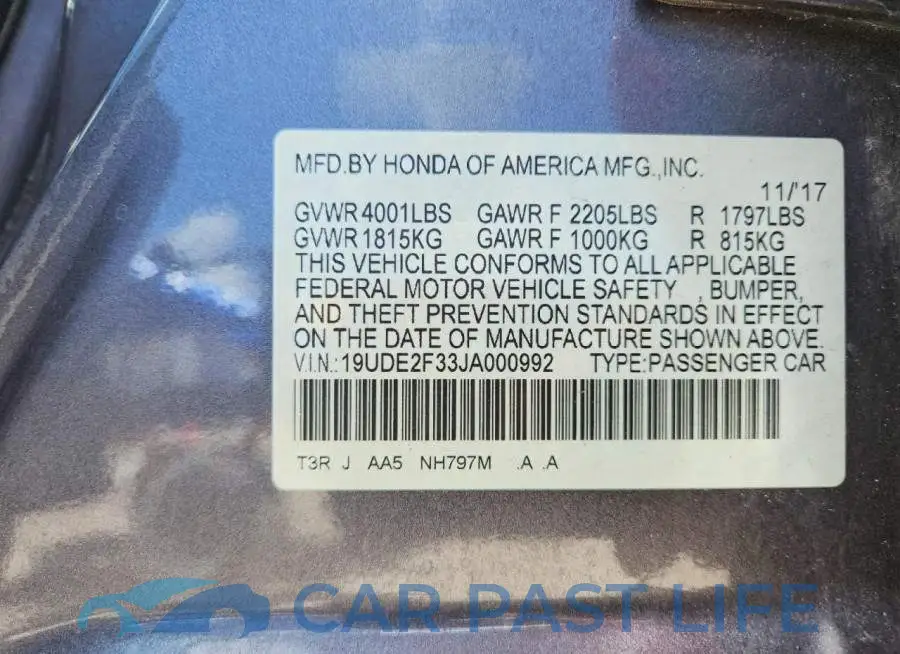 19UDE2F33JA000992# 13