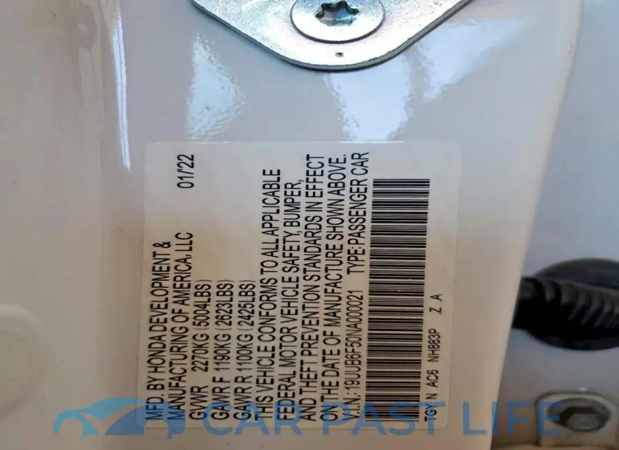 19UUB6F50NA000021# 13