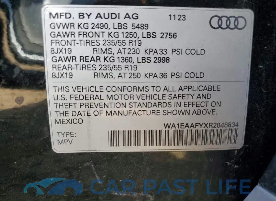WA1EAAFYXR2048834# 12