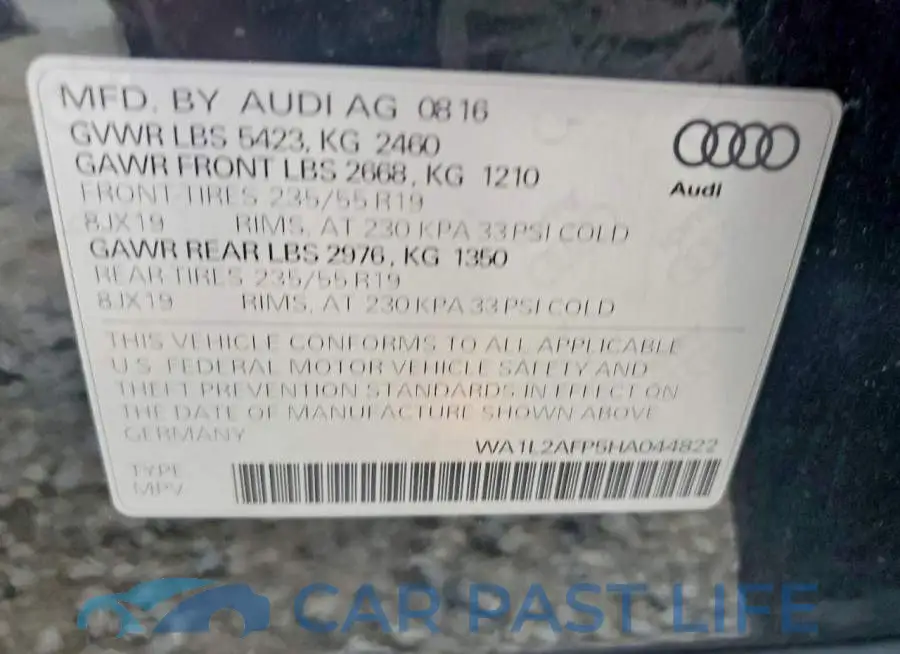 WA1L2AFP5HA044822# 13