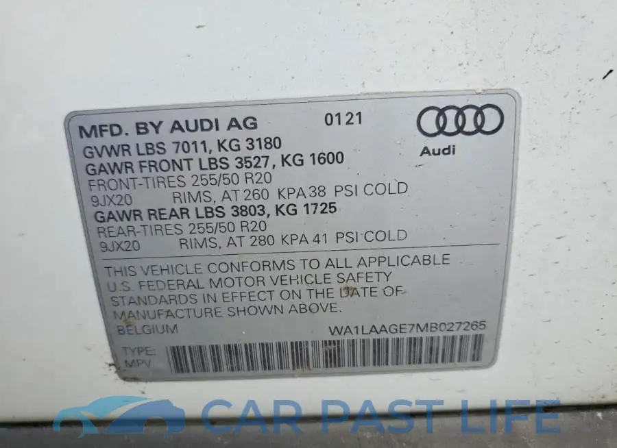 WA1LAAGE7MB027265# 12