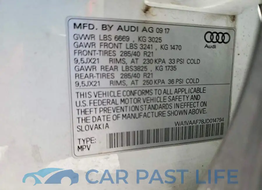 WA1VAAF78JD014794# 13