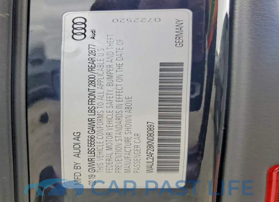 WAUL2AF28KN080897# 12