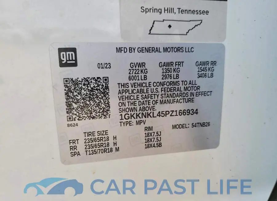 1GKKNKL45PZ166934# 13