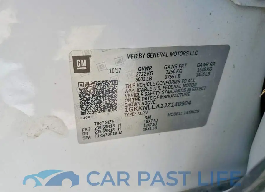 1GKKNLLA1JZ148904# 12