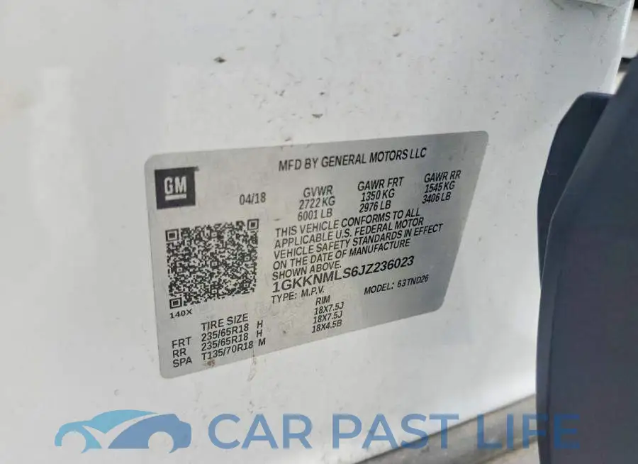1GKKNMLS6JZ236023# 13