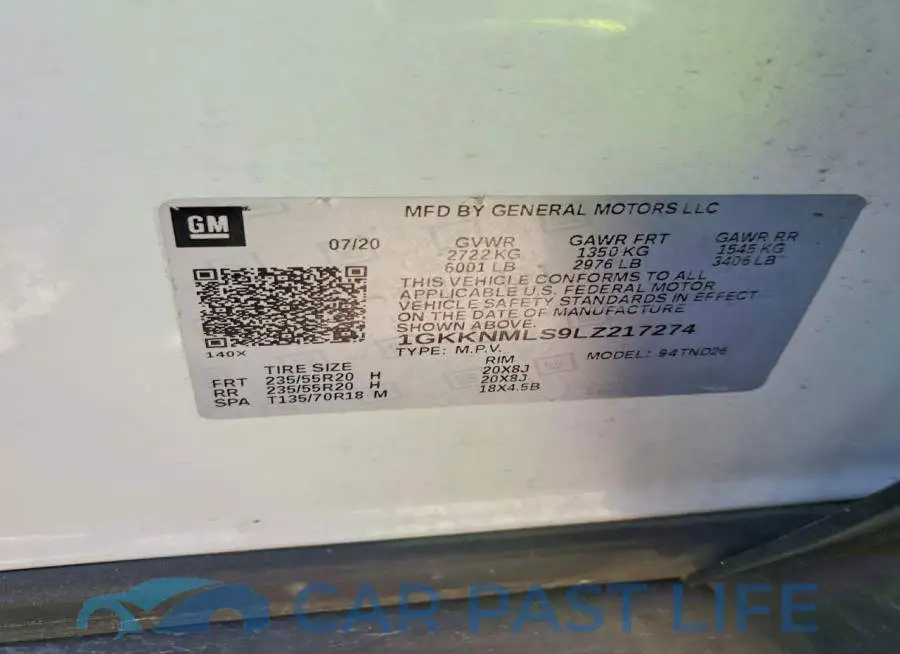 1GKKNMLS9LZ217274# 13