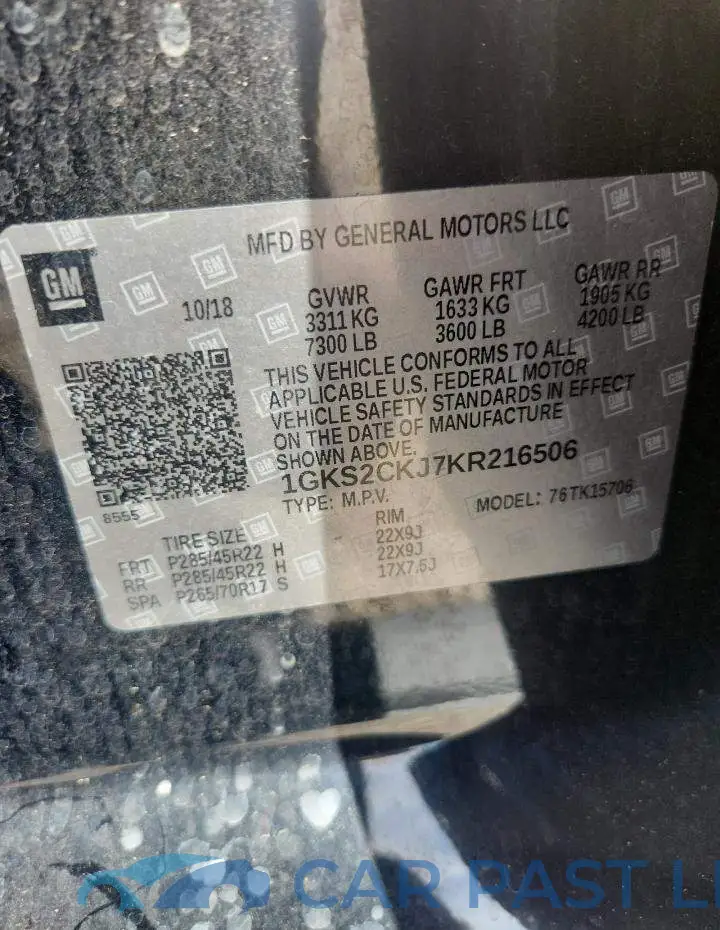1GKS2CKJ7KR216506# 13