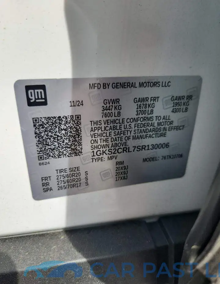 1GKS2CRL7SR130006# 14