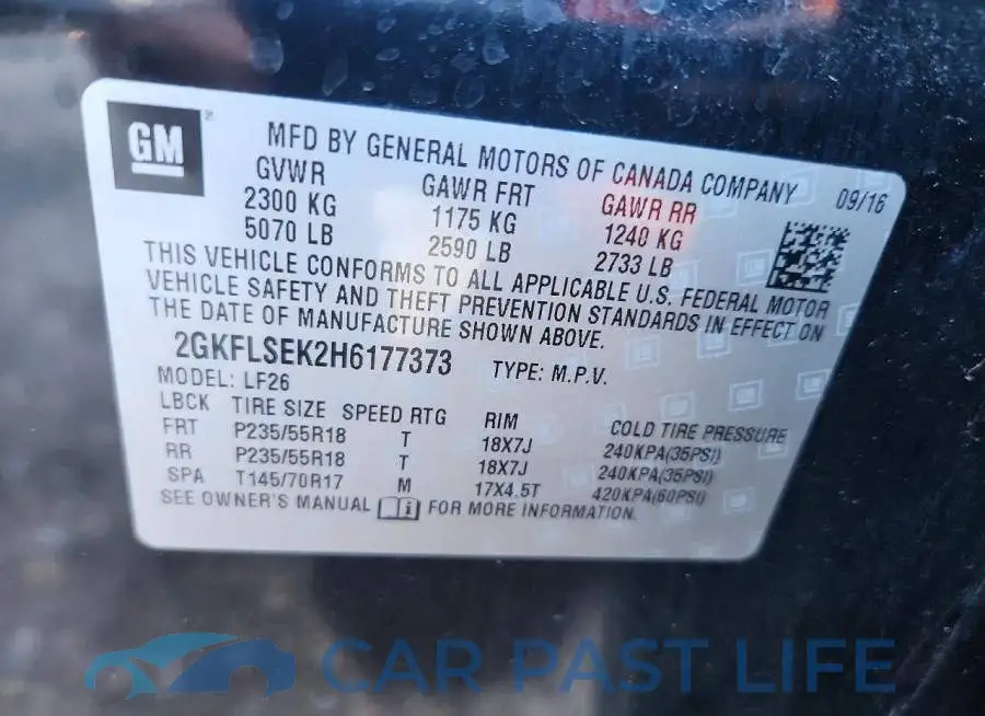 2GKFLSEK2H6177373# 13