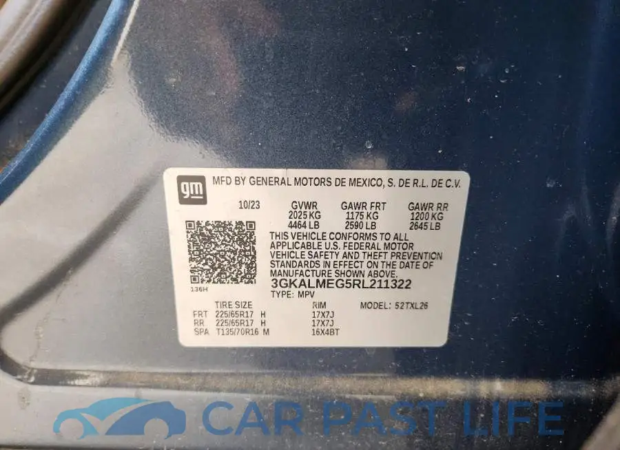 3GKALMEG5RL211322# 12