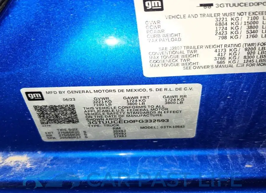 3GTUUCED0PG332593# 12