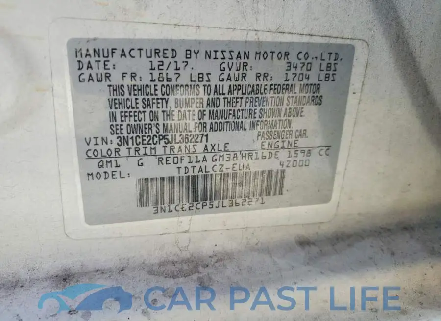 3N1CE2CP5JL362271# 12