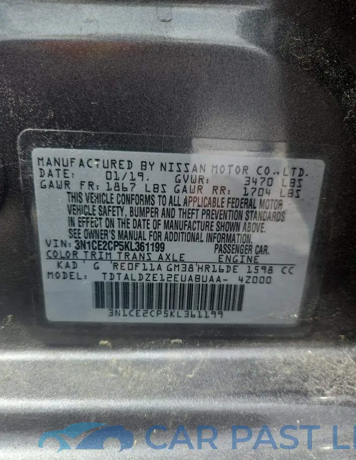 3N1CE2CP5KL361199# 12
