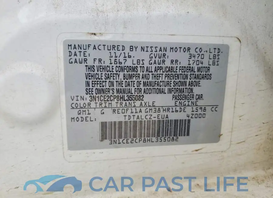 3N1CE2CP8HL355082# 12