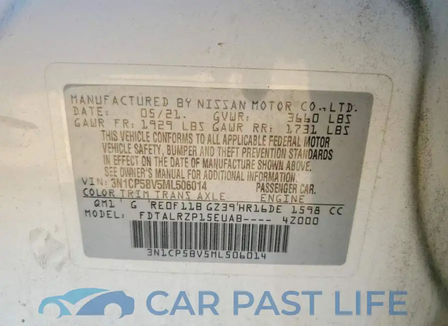 3N1CP5BV5ML506014# 13
