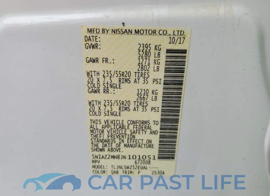 5N1AZ2MH8JN101051# 13