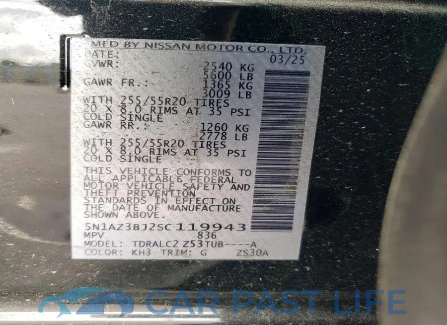 5N1AZ3BJ2SC119943# 13
