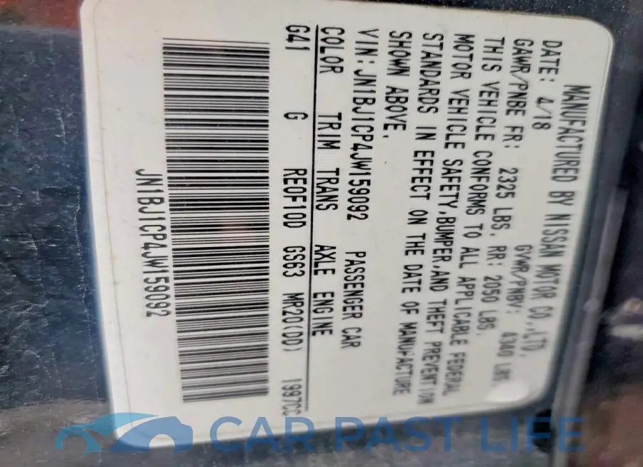 JN1BJ1CP4JW159092# 12