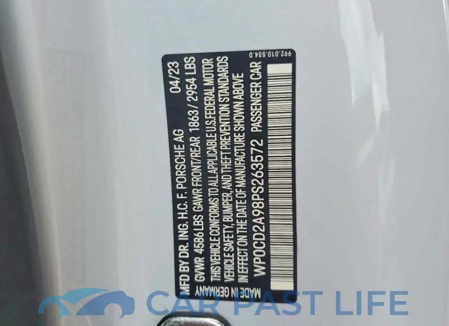 WP0CD2A98PS263572# 12