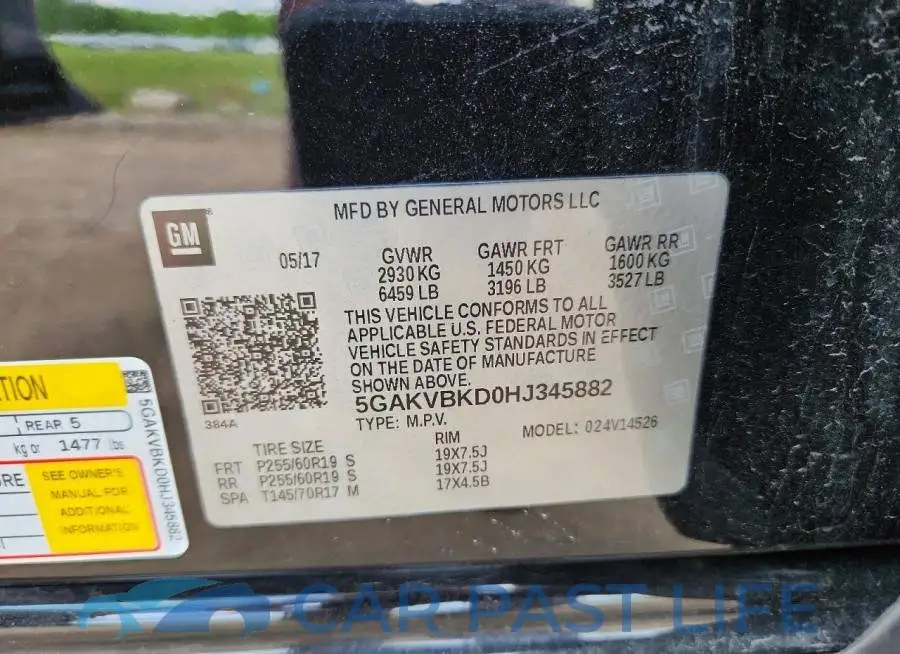 5GAKVBKD0HJ345882# 13