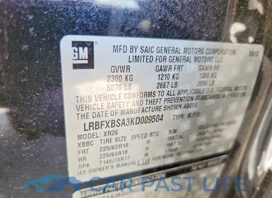 LRBFXBSA3KD009504# 13