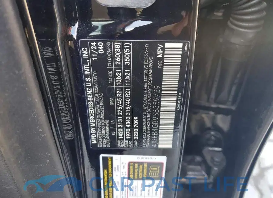 4JGFB4GB9SB359739# 13