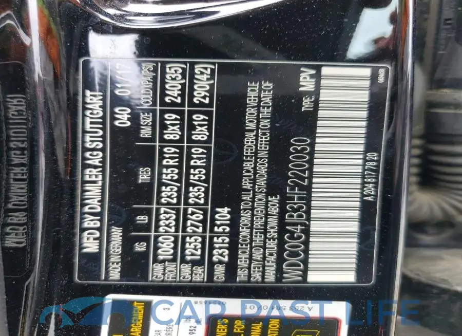 WDC0G4JB3HF220030# 12