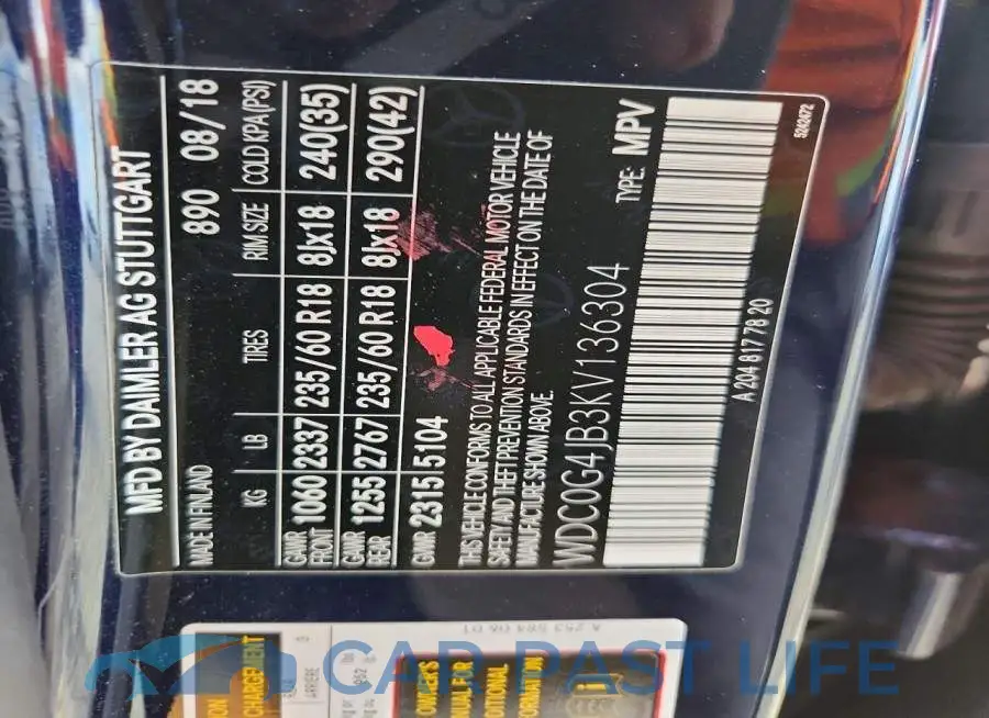 WDC0G4JB3KV136304# 14