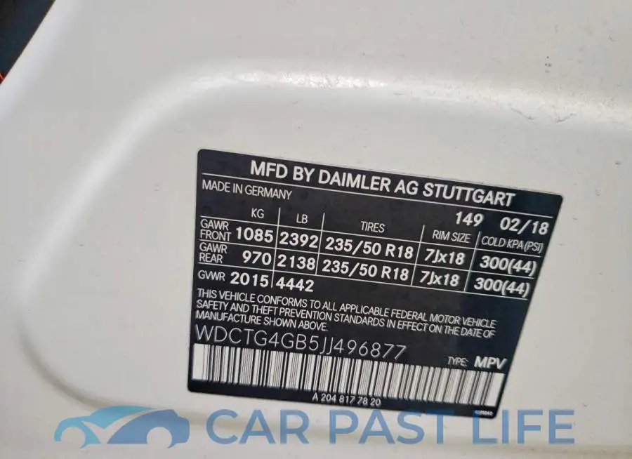 WDCTG4GB5JJ496877# 12