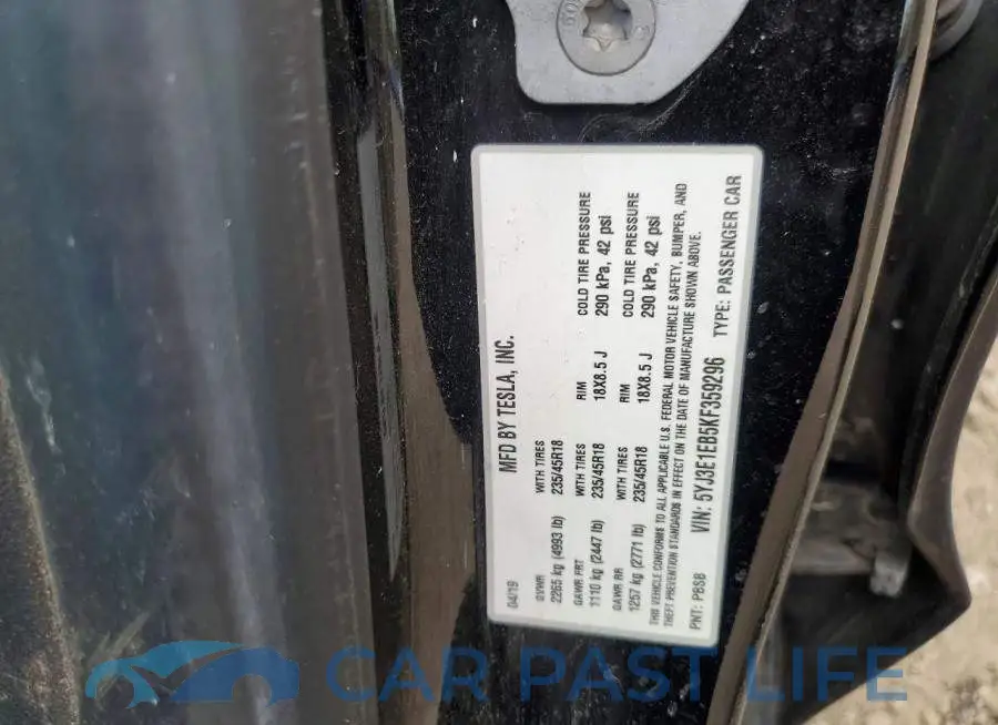 5YJ3E1EB5KF359296# 12