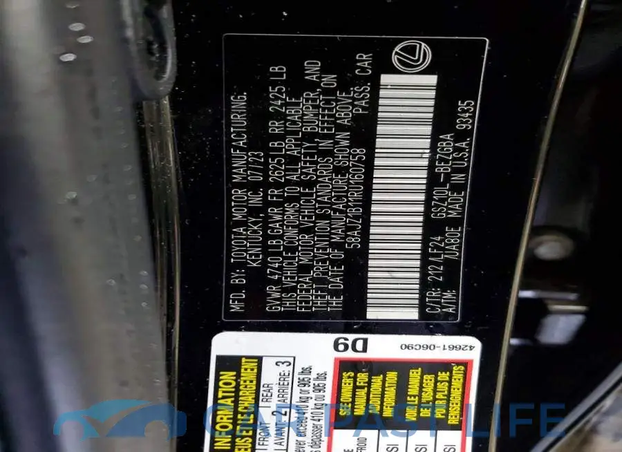 58AJZ1B11RU160758# 12