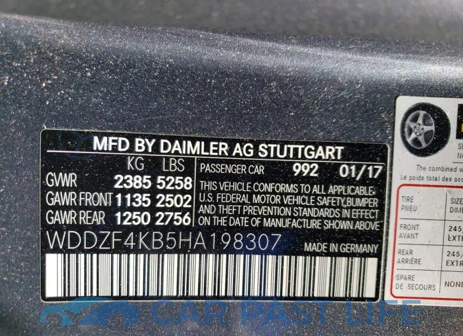 WDDZF4KB5HA198307# 12