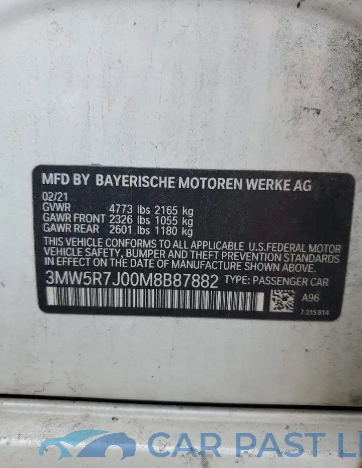 3MW5R7J00M8B87882# 12
