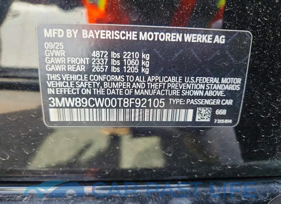 3MW89CW00T8F92105# 12