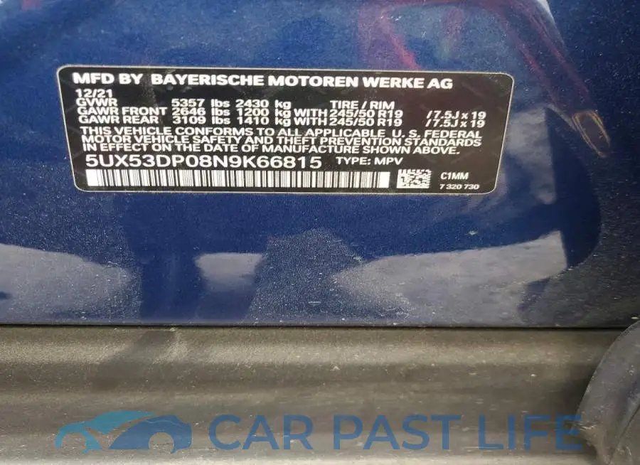5UX53DP08N9K66815# 13