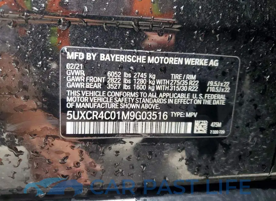 5UXCR4C01M9G03516# 13