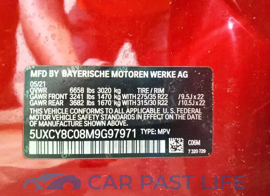 5UXCY8C08M9G97971# 12