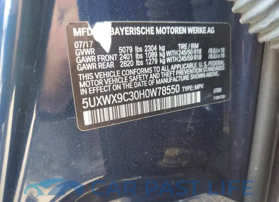 5UXWX9C30H0W78550# 13