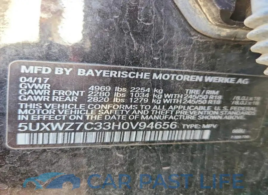 5UXWZ7C33H0V94656# 12