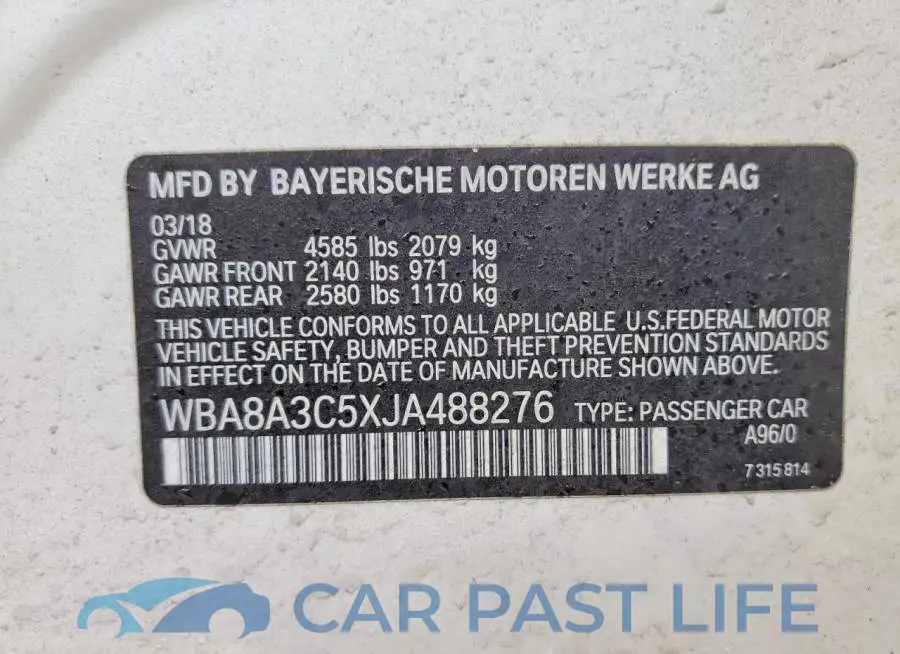 WBA8A3C5XJA488276# 12