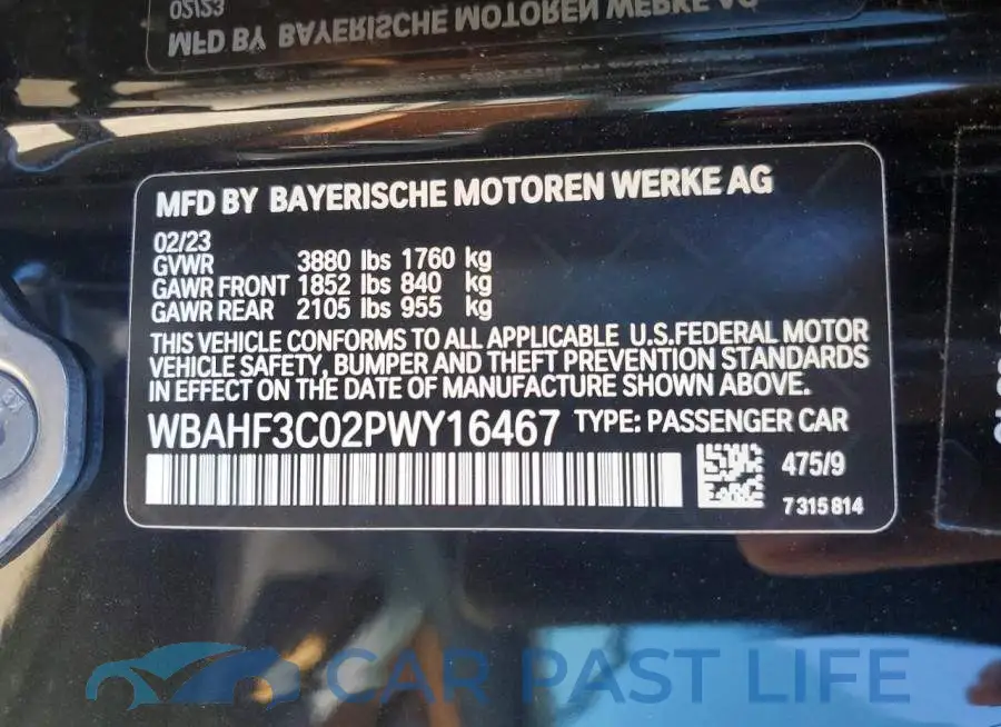 WBAHF3C02PWY16467# 12