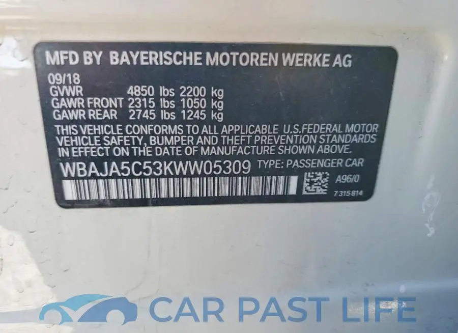WBAJA5C53KWW05309# 13