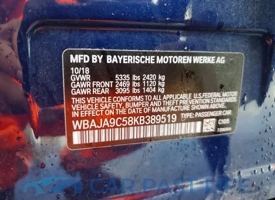 WBAJA9C58KB389519# 12