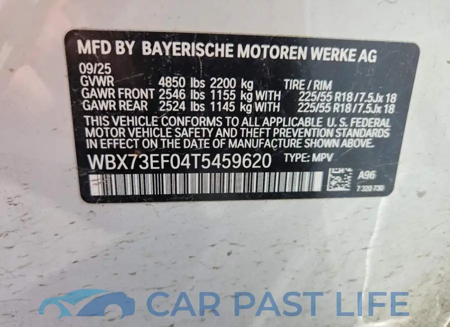 WBX73EF04T5459620# 13