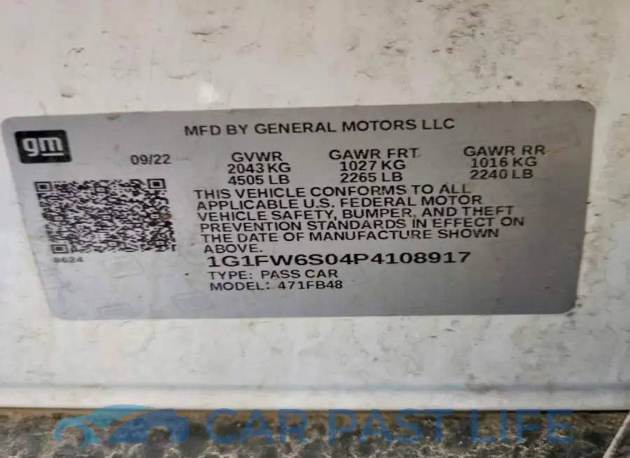1G1FW6S04P4108917# 12