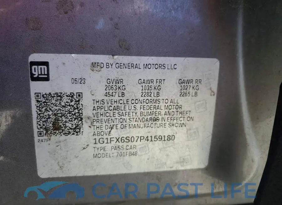 1G1FX6S07P4159180# 12